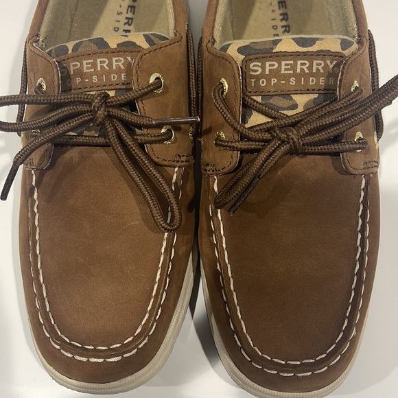 Sperry Topsider Size 4.5M Leopard Print Boat Shoes G Intrepid Chocolate YG45170A - Picture 4 of 6